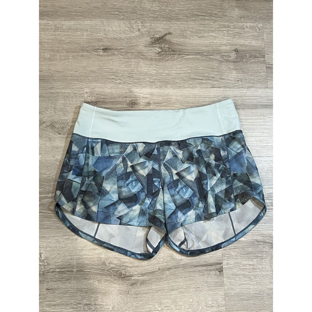Lululemon Speed Up Short 2.5"City‎ Shadow Alpine White Multi Blue Glow SZ:6
